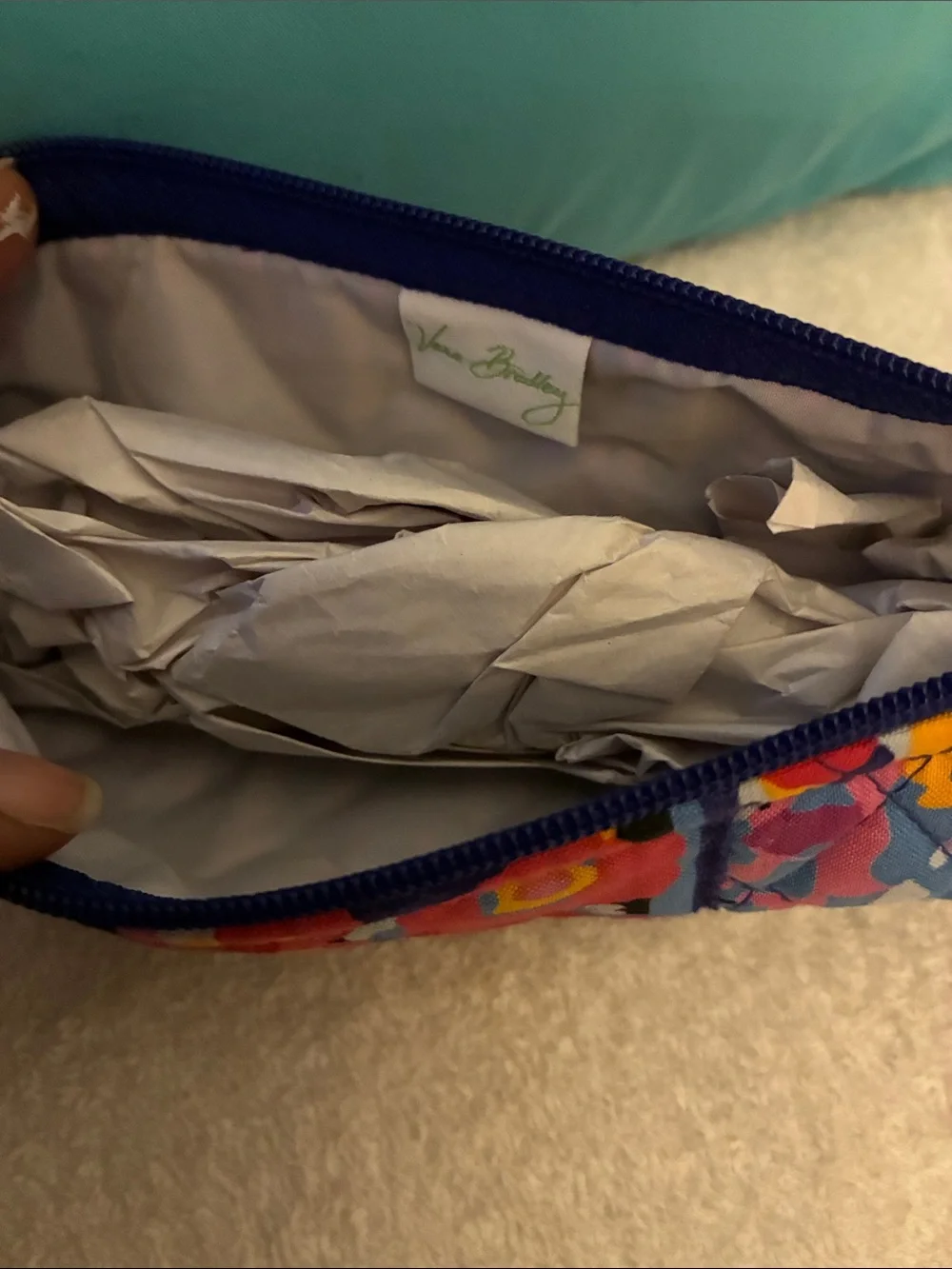 NWOT Vera Bradley Floral Quilted Pencil Case -Multicolored pattern-Retired